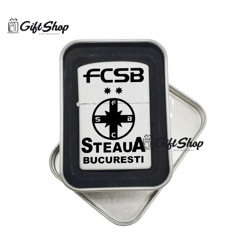 Fcsb steaua bucuresti, bricheta metalica gravata laser cu mesajv